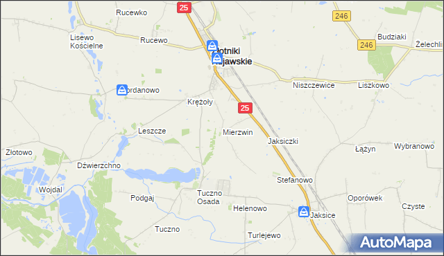 mapa Mierzwin gmina Złotniki Kujawskie, Mierzwin gmina Złotniki Kujawskie na mapie Targeo