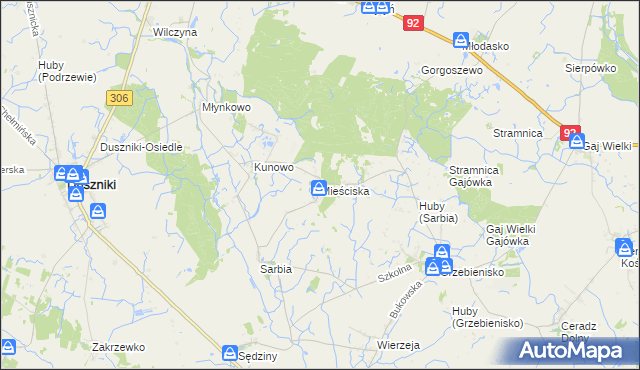 mapa Mieściska, Mieściska na mapie Targeo