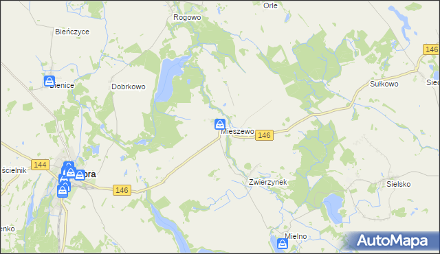 mapa Mieszewo, Mieszewo na mapie Targeo