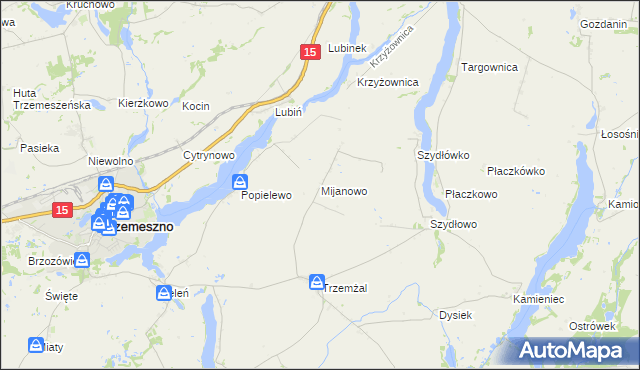 mapa Mijanowo, Mijanowo na mapie Targeo