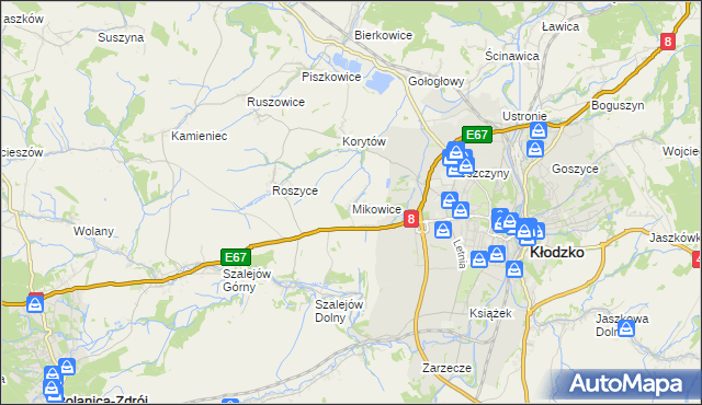 mapa Mikowice gmina Kłodzko, Mikowice gmina Kłodzko na mapie Targeo