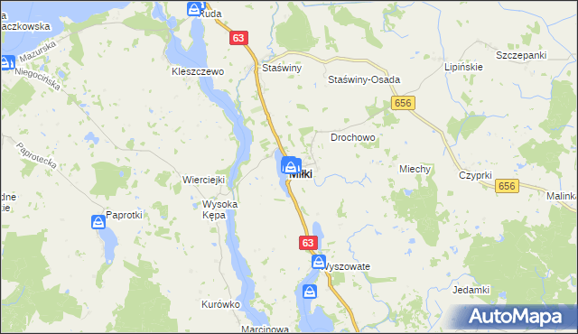 mapa Miłki, Miłki na mapie Targeo