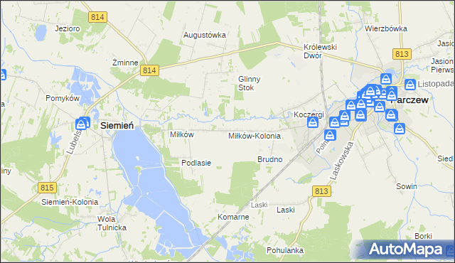 mapa Miłków-Kolonia, Miłków-Kolonia na mapie Targeo