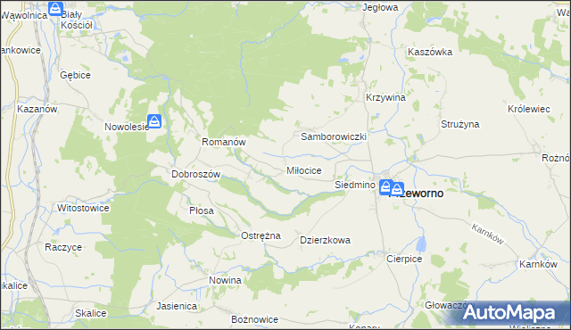 mapa Miłocice gmina Przeworno, Miłocice gmina Przeworno na mapie Targeo