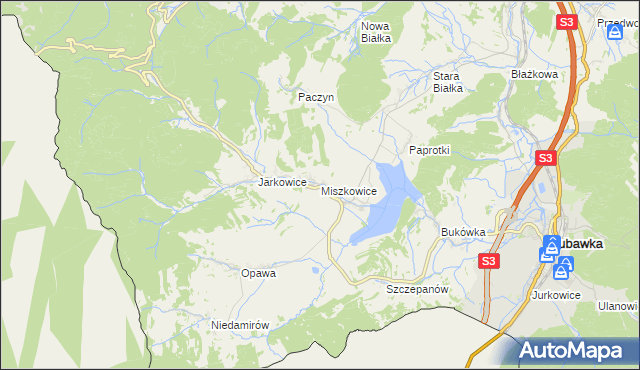 mapa Miszkowice, Miszkowice na mapie Targeo