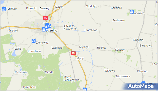 mapa Młynice, Młynice na mapie Targeo