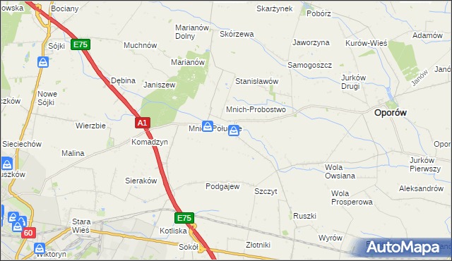 mapa Mnich-Ośrodek, Mnich-Ośrodek na mapie Targeo