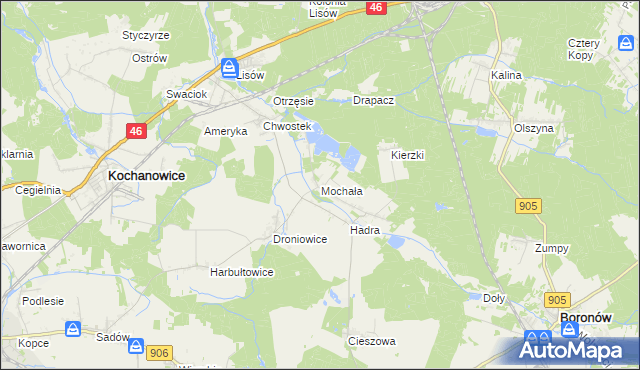 mapa Mochała, Mochała na mapie Targeo