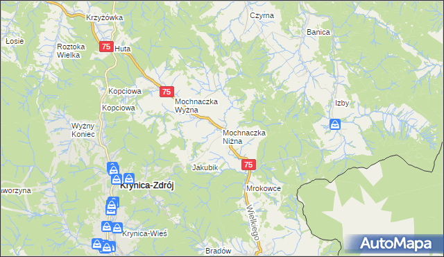 mapa Mochnaczka Niżna, Mochnaczka Niżna na mapie Targeo