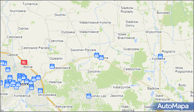 mapa Modlna, Modlna na mapie Targeo