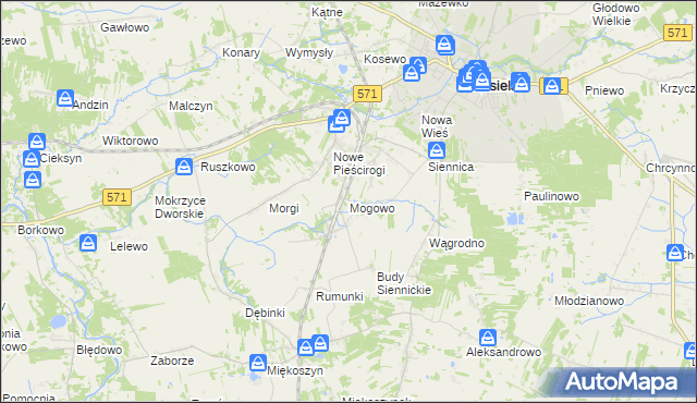 mapa Mogowo, Mogowo na mapie Targeo