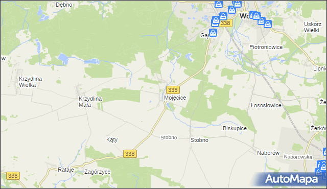 mapa Mojęcice, Mojęcice na mapie Targeo