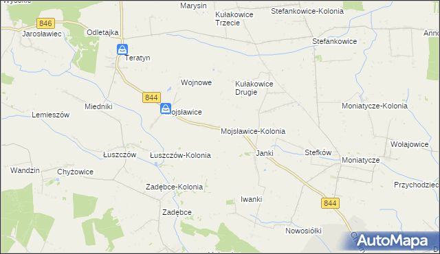 mapa Mojsławice-Kolonia, Mojsławice-Kolonia na mapie Targeo