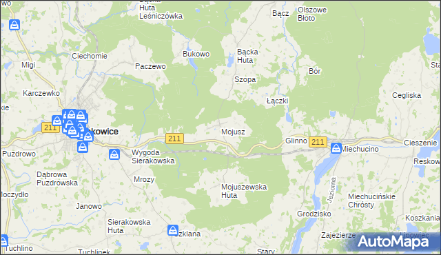 mapa Mojusz, Mojusz na mapie Targeo