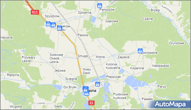 mapa Molna, Molna na mapie Targeo