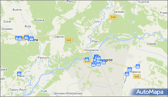 mapa Morgowniki, Morgowniki na mapie Targeo