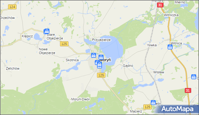 mapa Moryń, Moryń na mapie Targeo