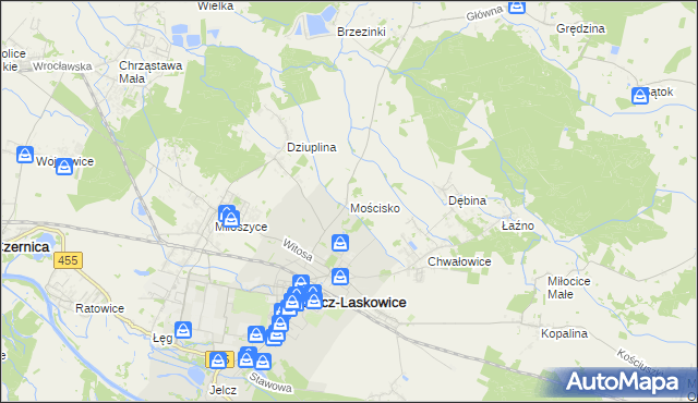 mapa Mościsko gmina Jelcz-Laskowice, Mościsko gmina Jelcz-Laskowice na mapie Targeo