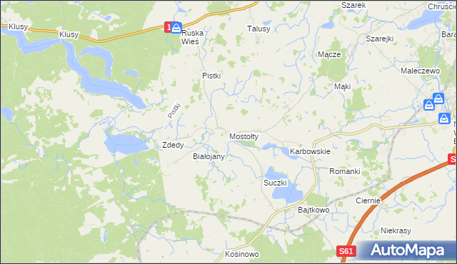 mapa Mostołty, Mostołty na mapie Targeo