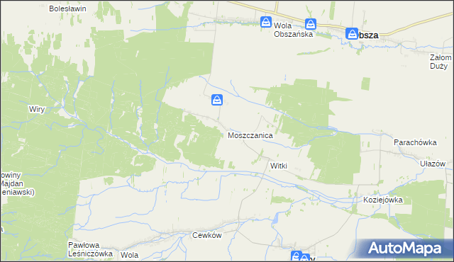 mapa Moszczanica, Moszczanica na mapie Targeo