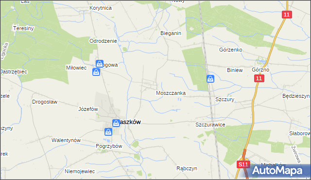 mapa Moszczanka gmina Raszków, Moszczanka gmina Raszków na mapie Targeo