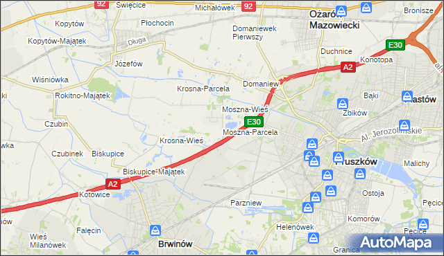 mapa Moszna-Parcela, Moszna-Parcela na mapie Targeo