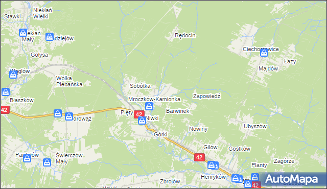 mapa Mroczków-Kapturów, Mroczków-Kapturów na mapie Targeo