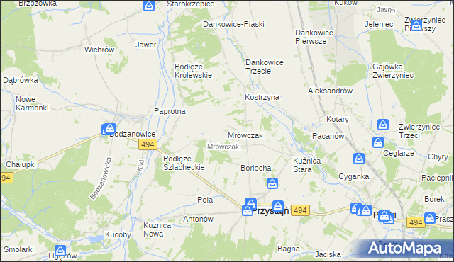 mapa Mrówczak, Mrówczak na mapie Targeo