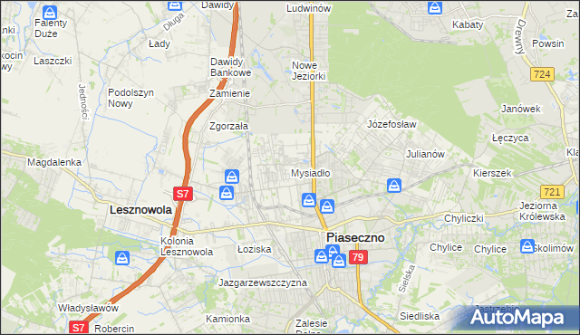 mapa Mysiadło, Mysiadło na mapie Targeo