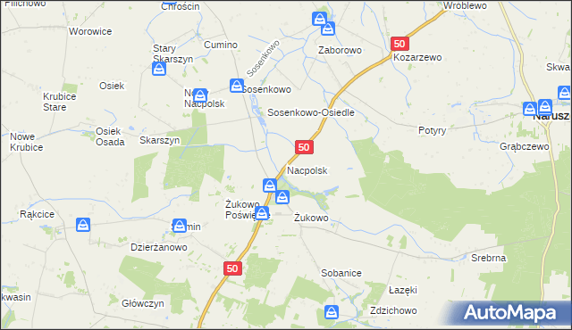 mapa Nacpolsk, Nacpolsk na mapie Targeo