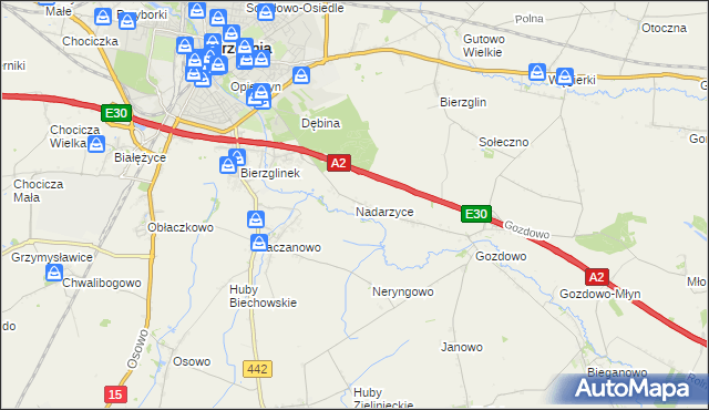 mapa Nadarzyce gmina Września, Nadarzyce gmina Września na mapie Targeo