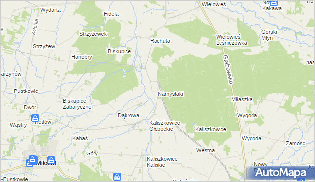 mapa Namysłaki, Namysłaki na mapie Targeo