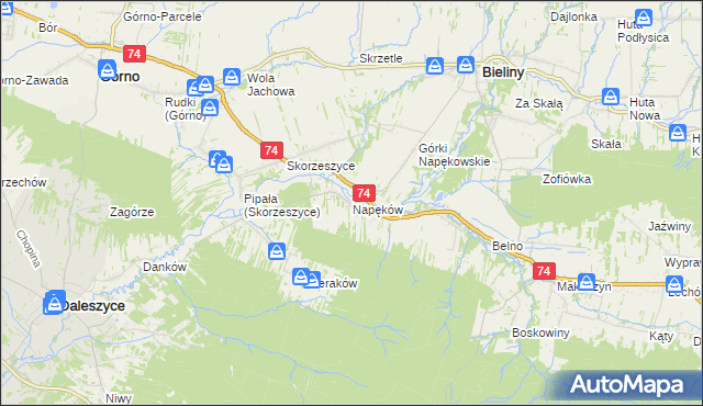 mapa Napęków, Napęków na mapie Targeo