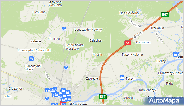 mapa Natalin gmina Wyszków, Natalin gmina Wyszków na mapie Targeo