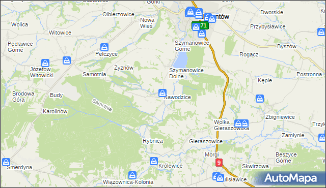 mapa Nawodzice, Nawodzice na mapie Targeo