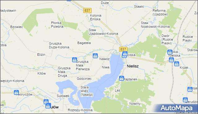 mapa Nawóz, Nawóz na mapie Targeo