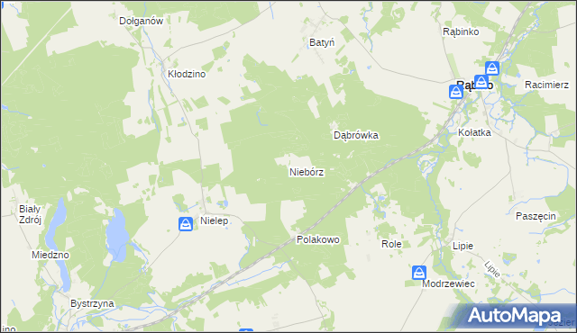 mapa Niebórz, Niebórz na mapie Targeo