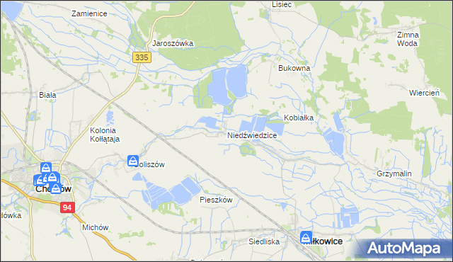 mapa Niedźwiedzice, Niedźwiedzice na mapie Targeo