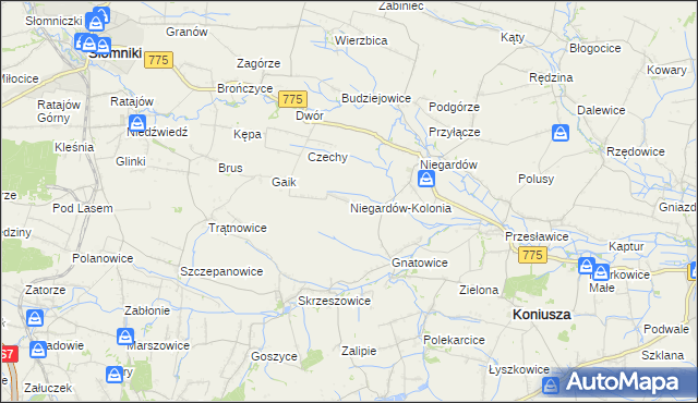 mapa Niegardów-Kolonia, Niegardów-Kolonia na mapie Targeo