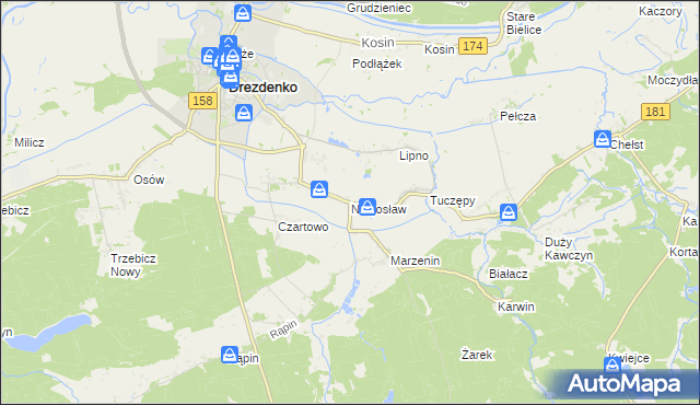 mapa Niegosław, Niegosław na mapie Targeo