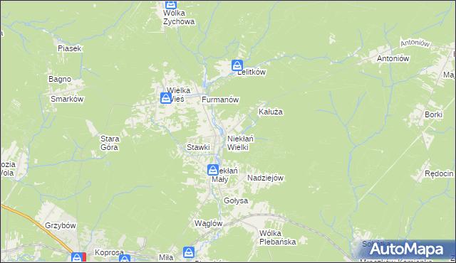 mapa Niekłań Wielki, Niekłań Wielki na mapie Targeo