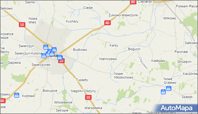 mapa Niemczewo gmina Drobin, Niemczewo gmina Drobin na mapie Targeo