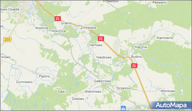 mapa Niestkowo, Niestkowo na mapie Targeo