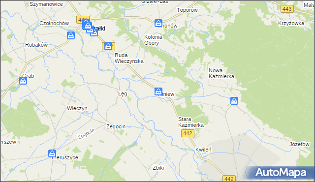 mapa Niniew, Niniew na mapie Targeo