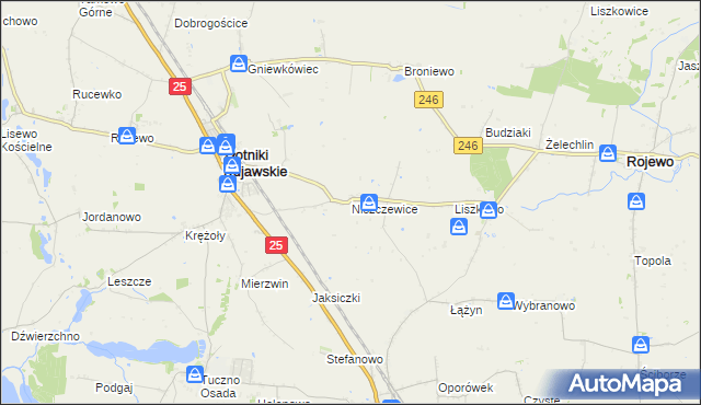 mapa Niszczewice, Niszczewice na mapie Targeo