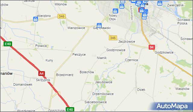 mapa Niwnik, Niwnik na mapie Targeo