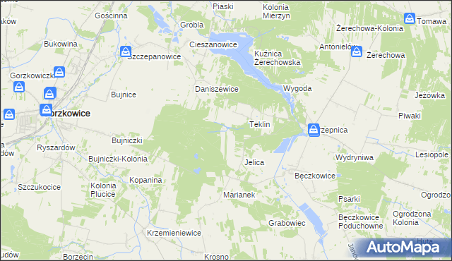 mapa Niwy gmina Łęki Szlacheckie, Niwy gmina Łęki Szlacheckie na mapie Targeo