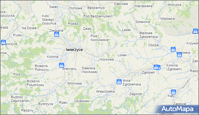 mapa Nockowa, Nockowa na mapie Targeo