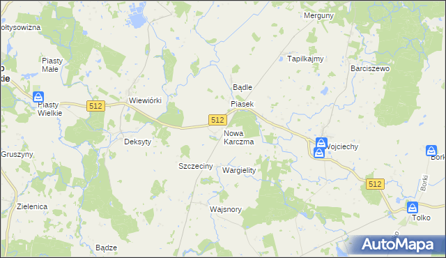 mapa Nowa Karczma gmina Górowo Iławeckie, Nowa Karczma gmina Górowo Iławeckie na mapie Targeo