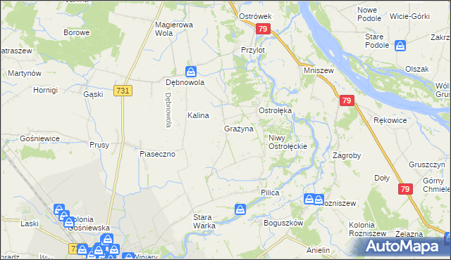 mapa Nowa Ostrołęka, Nowa Ostrołęka na mapie Targeo